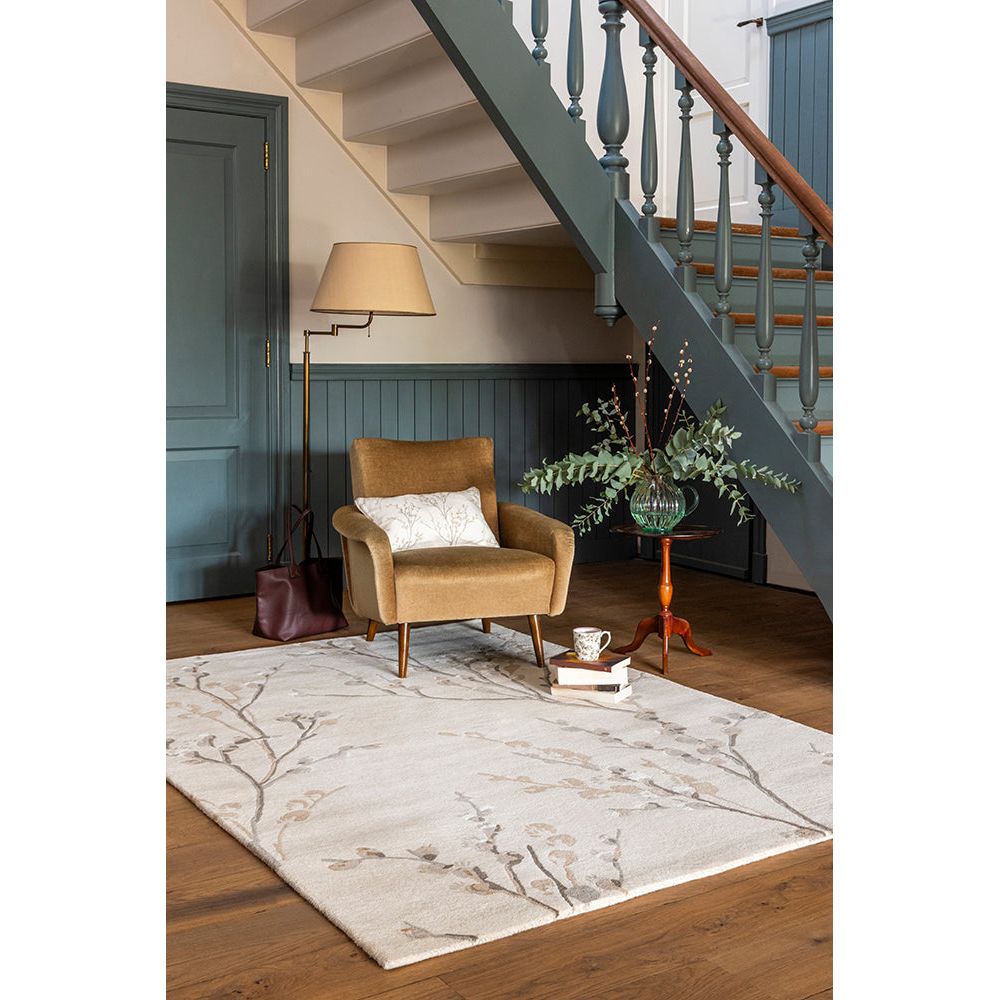 Laura Ashley Pussy Willow Dove Grey 079804 Designer Wool Viscose Rug - 2