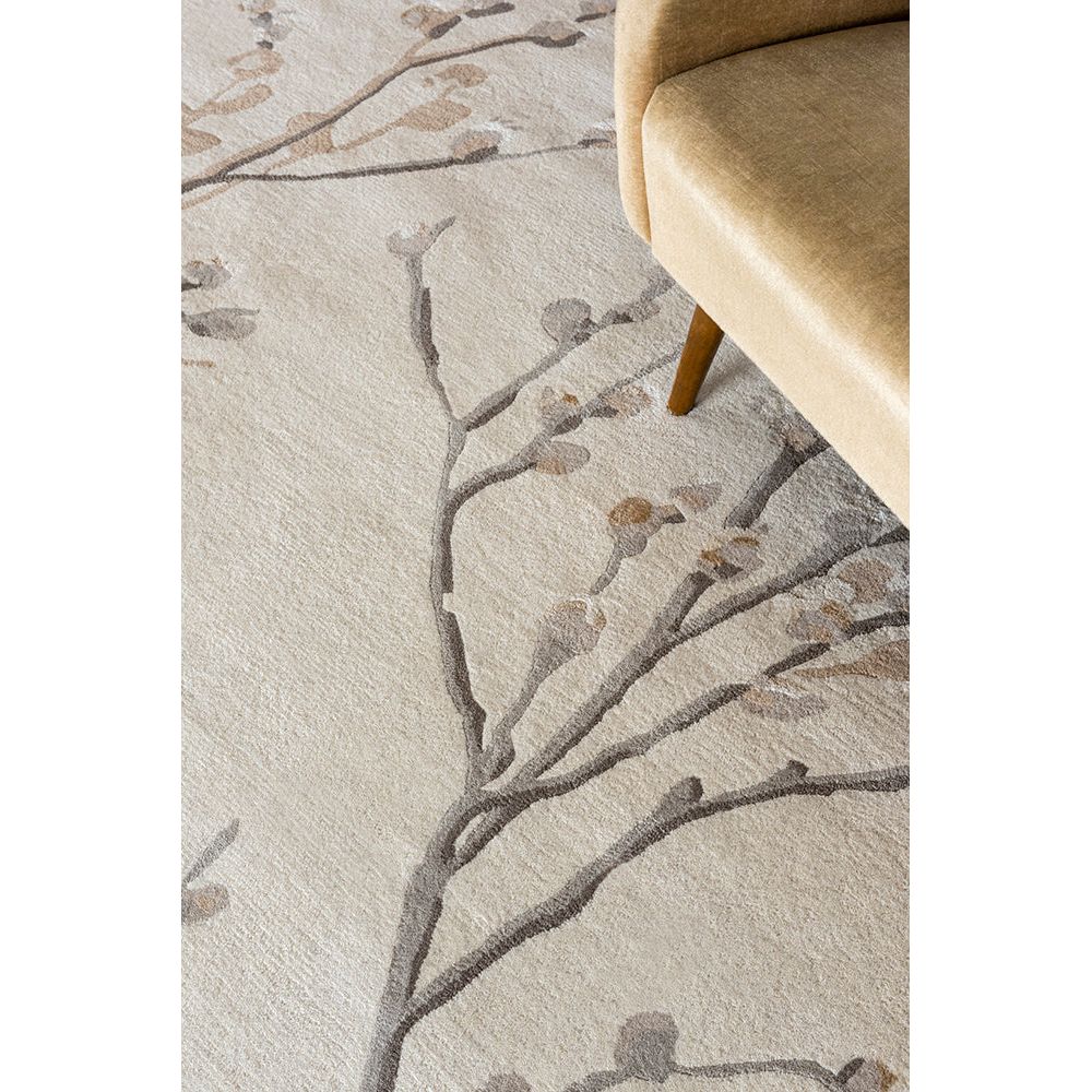 Laura Ashley Pussy Willow Dove Grey 079804 Designer Wool Viscose Rug - 3