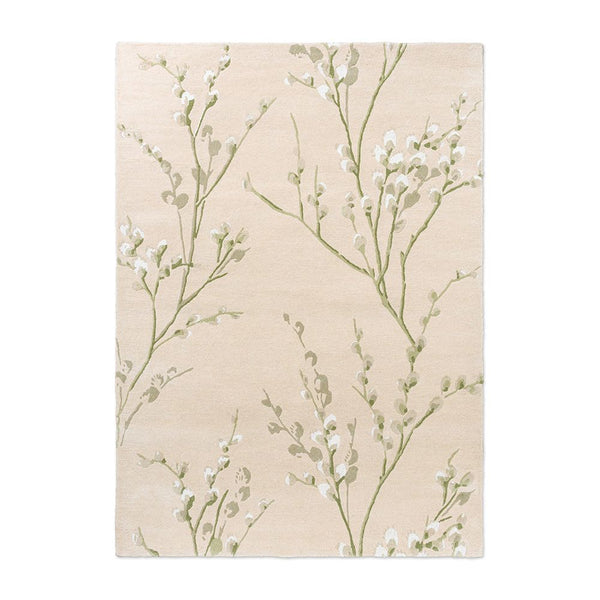 Laura Ashley Pussy Willow Hedgerow Green 079807 Designer Wool Viscose Rug - 1