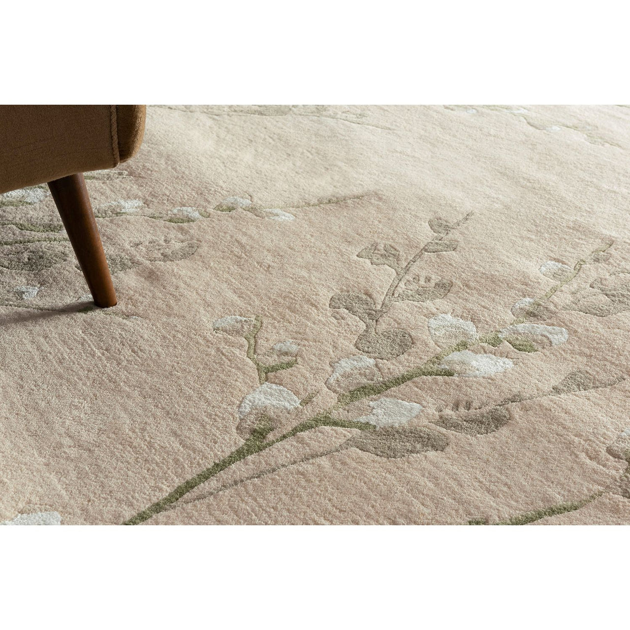 Laura Ashley Pussy Willow Hedgerow Green 079807 Designer Wool Viscose Rug - 6