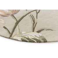 Laura Ashley Gosford Natural - Sage Green 081307 Designer Wool Viscose Round Rug - 6