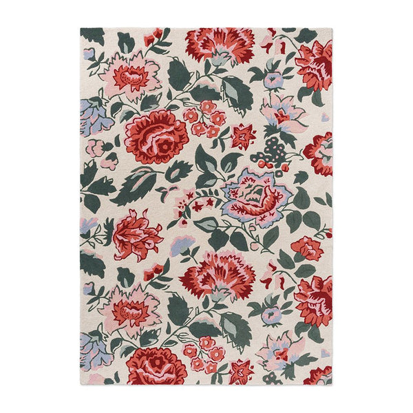 Laura Ashley Wendling Floral Poppy Red 083100 Designer Wool Rug - 1