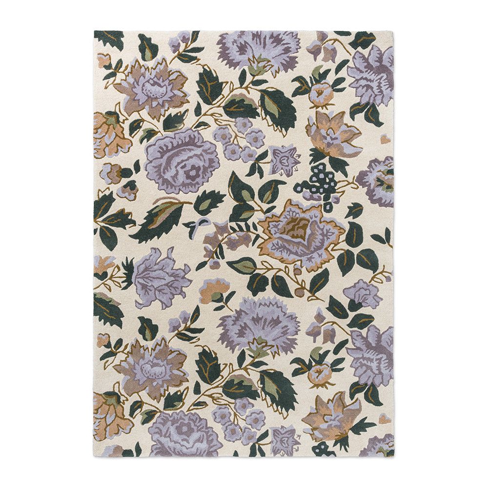Laura Ashley Wendling Floral Heather Purple 083104 Designer Wool Rug - 1