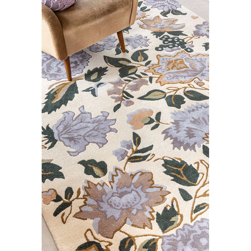 Laura Ashley Wendling Floral Heather Purple 083104 Designer Wool Rug - 3