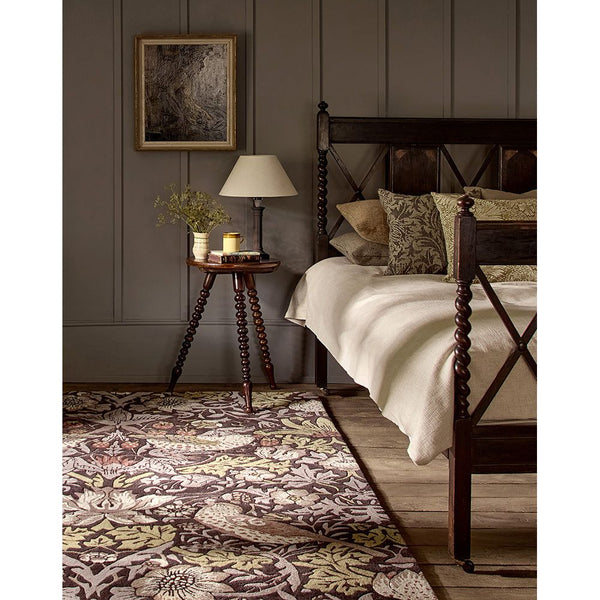 Morris & Co Strawberry Thief Grape 027705 Designer Wool Rug - 3