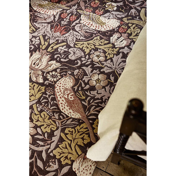 Morris & Co Strawberry Thief Grape 027705 Designer Wool Rug - 4