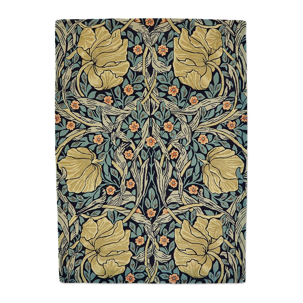 Morris & Co Pimpernel Indigo 028818 Designer Wool Rug - 1