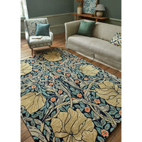 Morris & Co Pimpernel Indigo 028818 Designer Wool Rug - 3