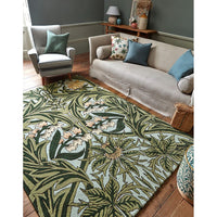 Morris & Co Bluebell Leafy Arbour Green 127607 Designer Wool Rug - 3