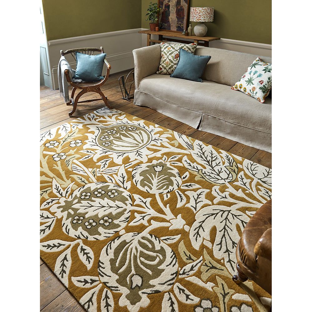 Morris & Co Elmcote Gold 127806 Designer Wool Rug - 3