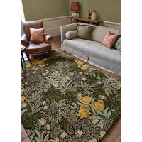 Morris & Co Bower Twining Vine Green 128207 Designer Wool Rug
