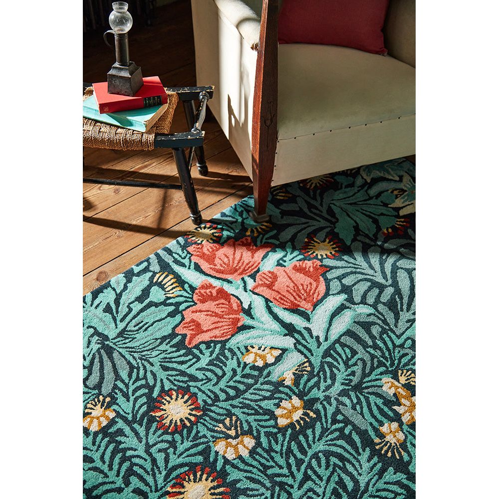 Morris & Co Bower Indigo 128208 Designer Wool Rug - 3