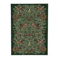 Morris & Co Bird Tump Green 128307 Designer Wool Rug - Rugs Of Beauty - 1