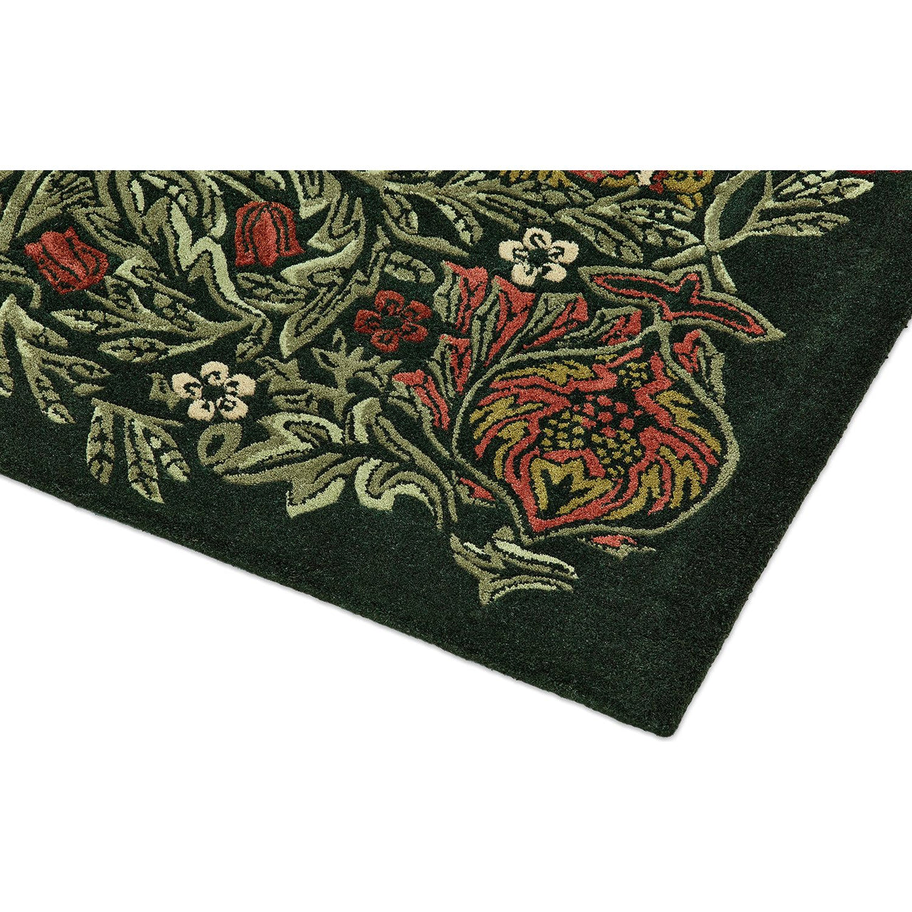 Morris & Co Bird Tump Green 128307 Designer Wool Rug - Rugs Of Beauty - 6