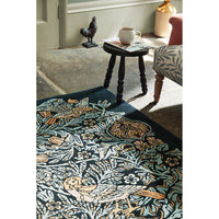 Morris & Co Bird Webb's Blue 128308 Designer Wool Rug - 3