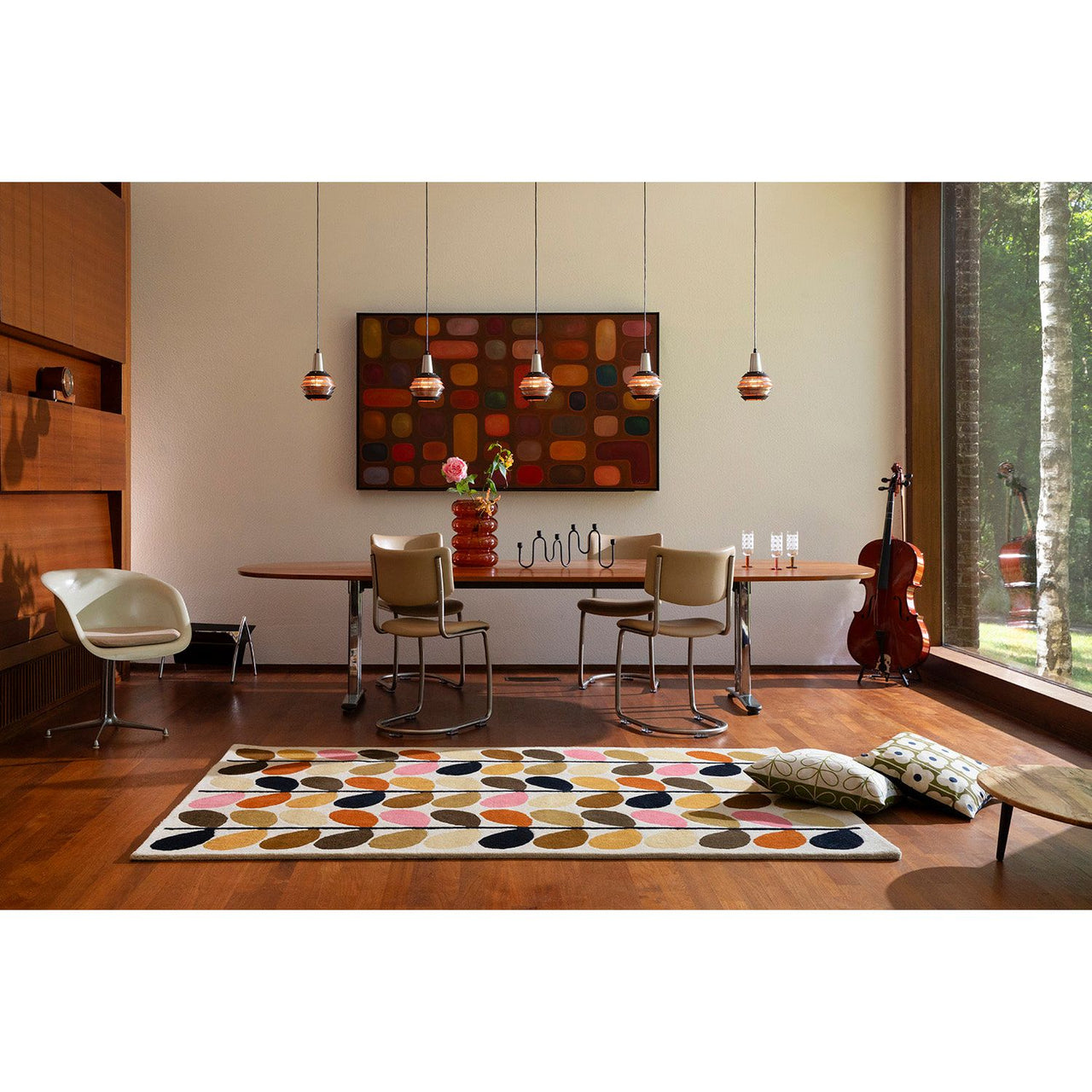 Orla Kiely Multi Stem Autumn 059503 Designer Wool Rug - Rugs Of Beauty - 2