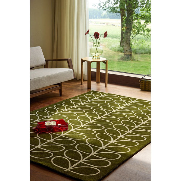 Orla Kiely Linear Stem Olive 060501 Designer Wool Rug - 2