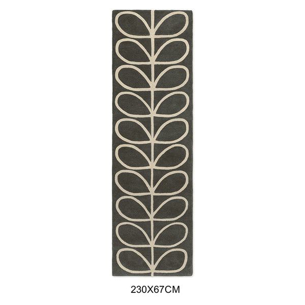 Orla Kiely Linear Stem Slate 060505 Designer Wool Runner Rug - 1