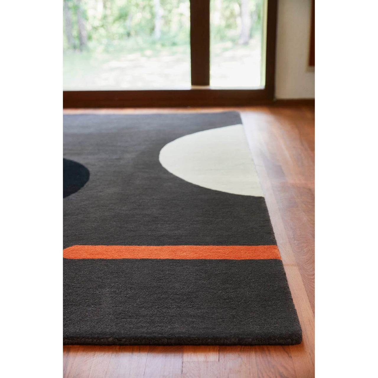 Orla Kiely Geo Flower Graphite 60605 Designer Wool Rug - Rugs Of Beauty - 3