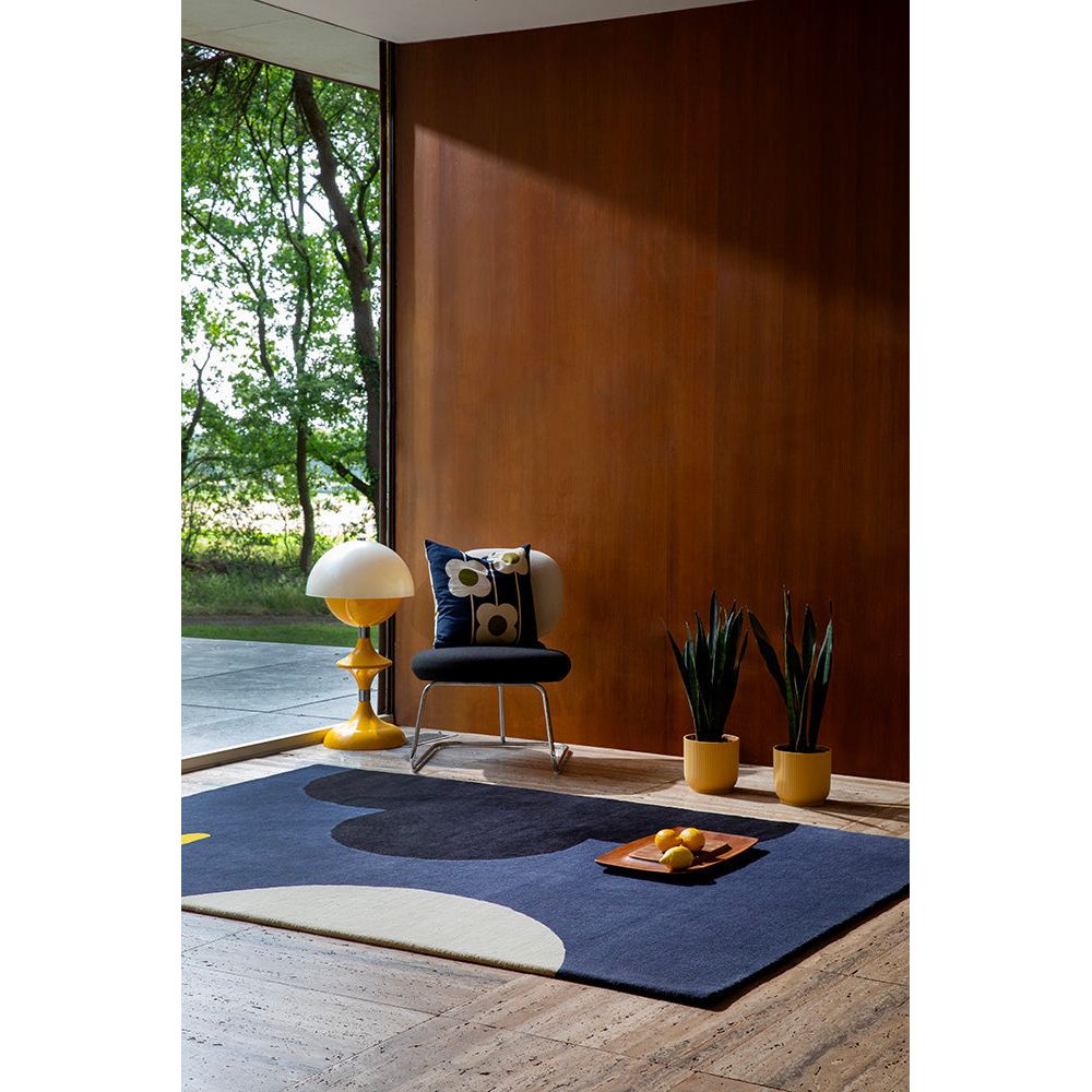 Orla Kiely Geo Flower Denim 060608 Designer Wool Rug