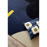 Orla Kiely Geo Flower Denim 060608 Designer Wool Rug