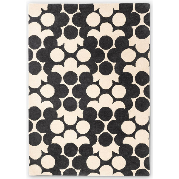 Orla Kiely Puzzle Flower Slate 060905 Designer Wool Rug - Rugs Of Beauty - 1