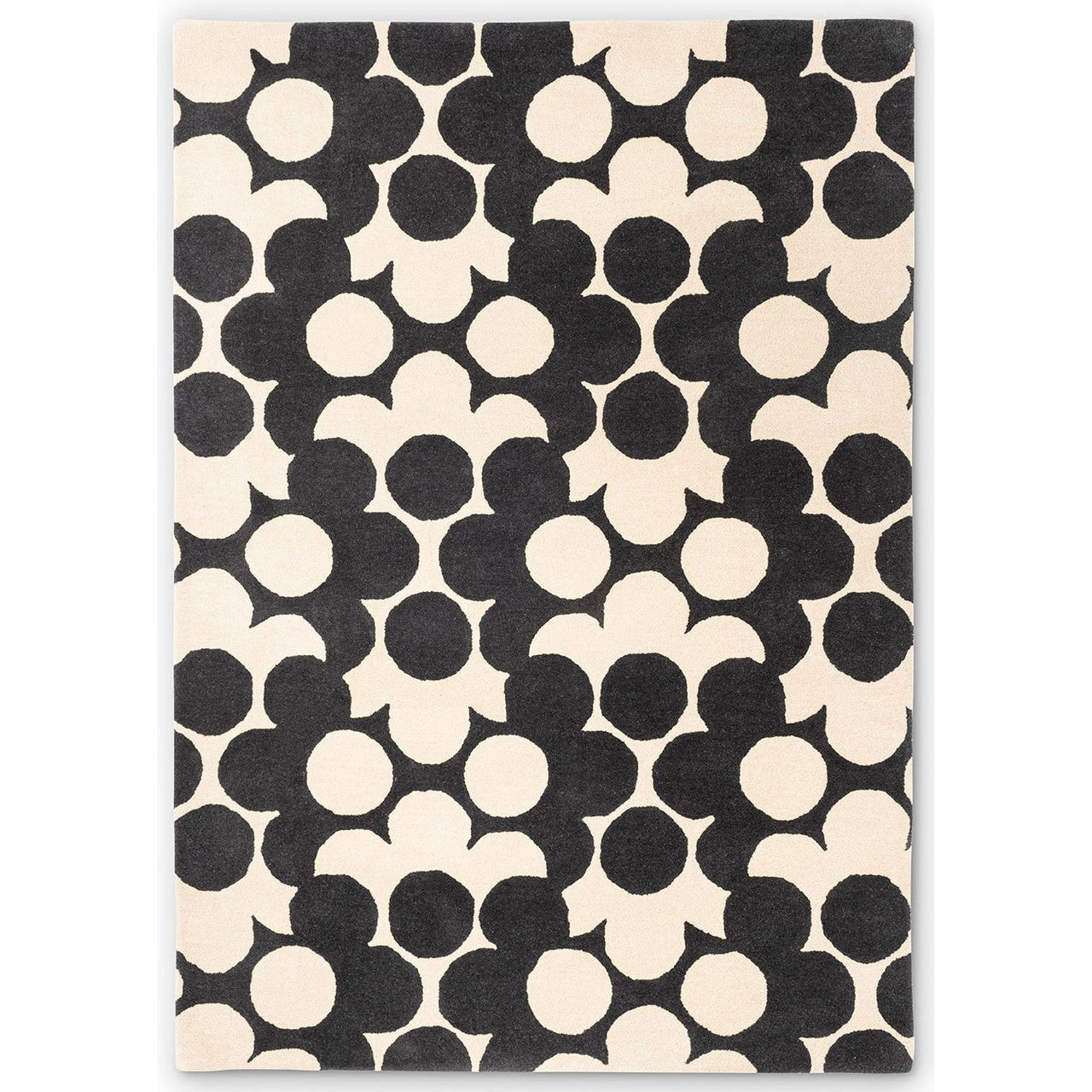 Orla Kiely Puzzle Flower Slate 060905 Designer Wool Rug - Rugs Of Beauty - 1