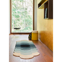 Orla Kiely Optical Flower Teal 061207 Designer Wool Rug - Rugs Of Beauty - 2