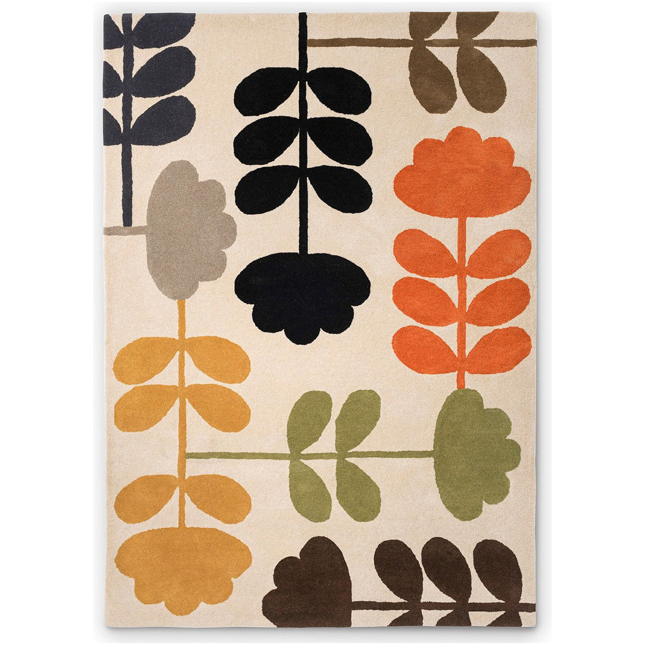 Orla Kiely Cut Stem Multi 061405 Designer Wool Rug - Rugs Of Beauty - 1