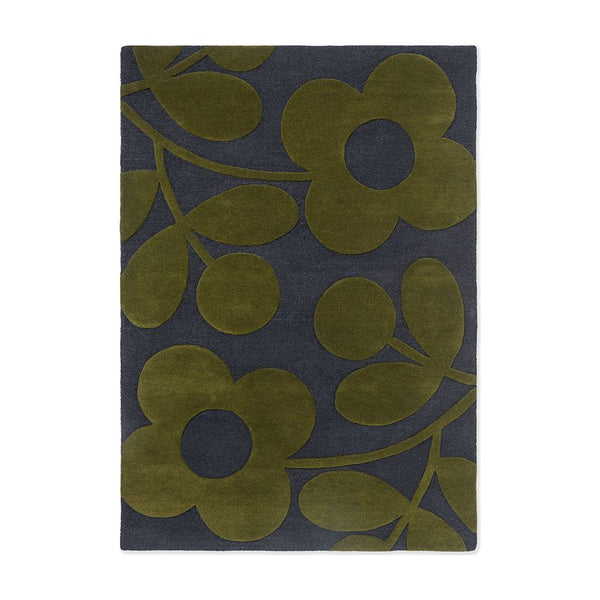 Orla Kiely Sprig Stem Marine 063908 Designer Wool Rug - Rugs Of Beauty - 1