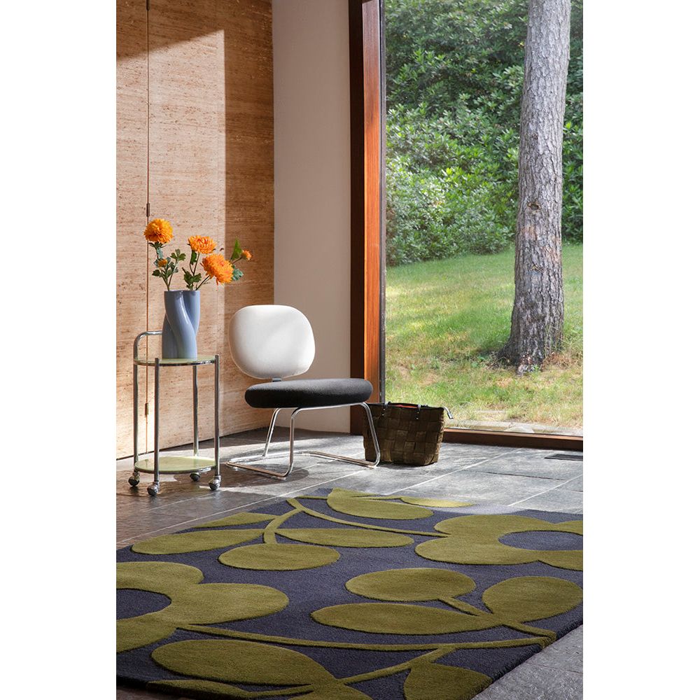 Orla Kiely Sprig Stem Marine 063908 Designer Wool Rug - Rugs Of Beauty - 2