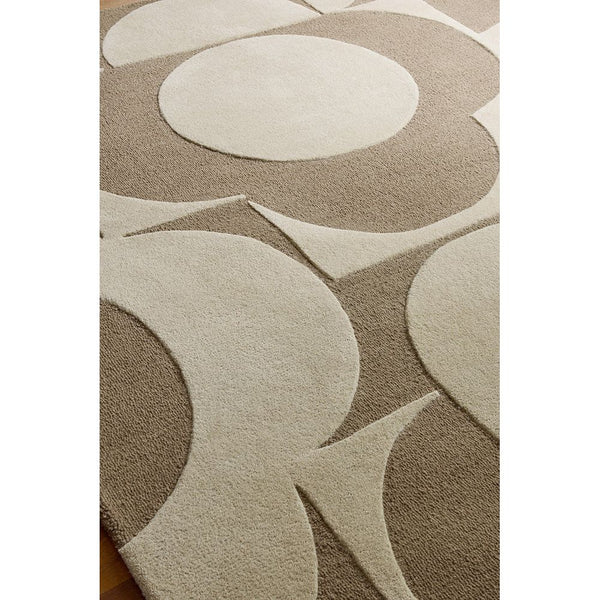 Orla Kiely Prism Flower Mushroom - Ecru 158009 Designer Wool Rug - 3