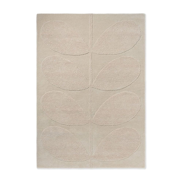 Orla Kiely Solid Stem Ecru 158309 Designer Wool Rug - Rugs Of Beauty - 1