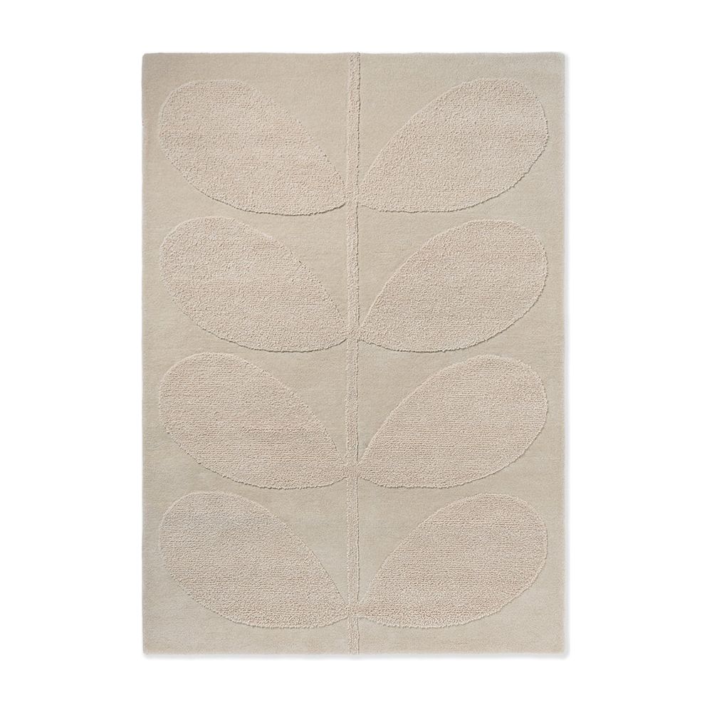 Orla Kiely Solid Stem Ecru 158309 Designer Wool Rug - Rugs Of Beauty - 1