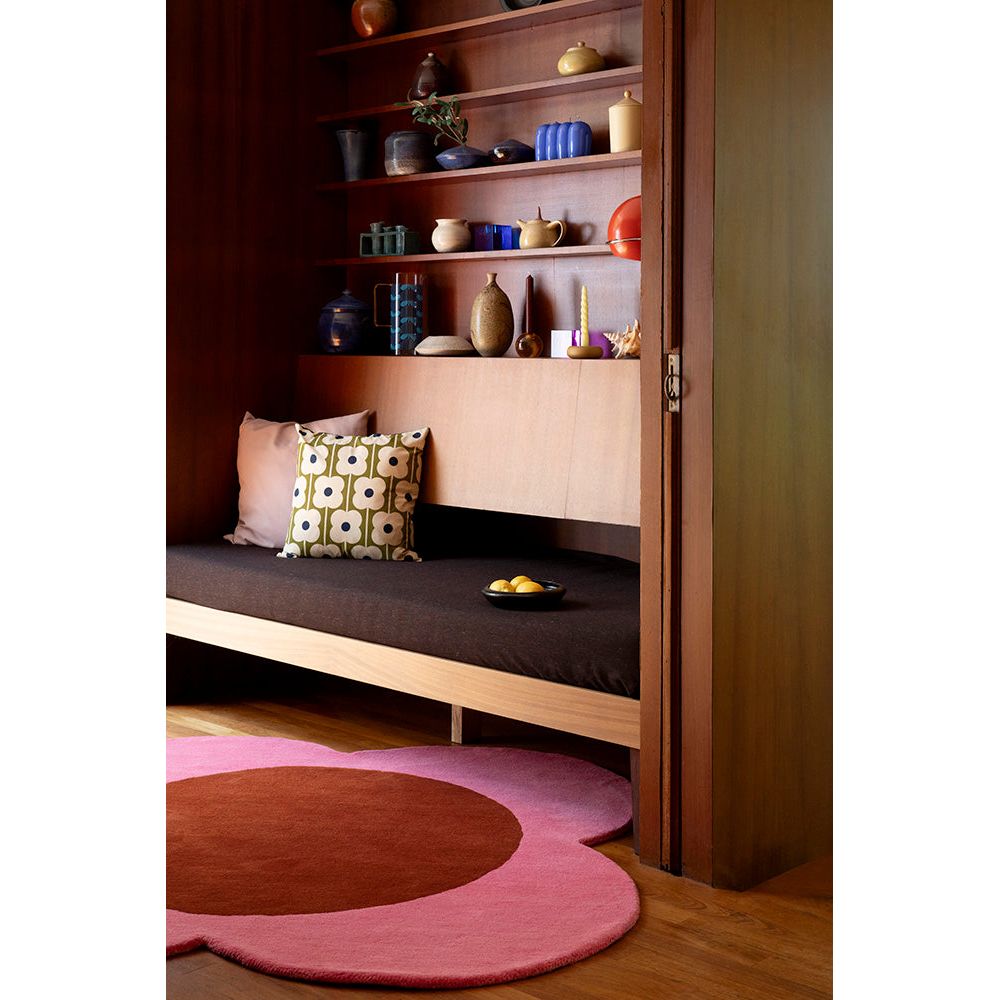 Orla Kiely Flower Spot Pink/Red 158400 Designer Wool Rug - Rugs Of Beauty - 2