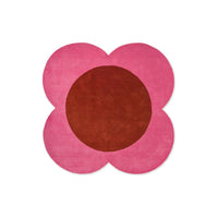 Orla Kiely Flower Spot Pink/Red 158400 Designer Wool Rug - Rugs Of Beauty - 1