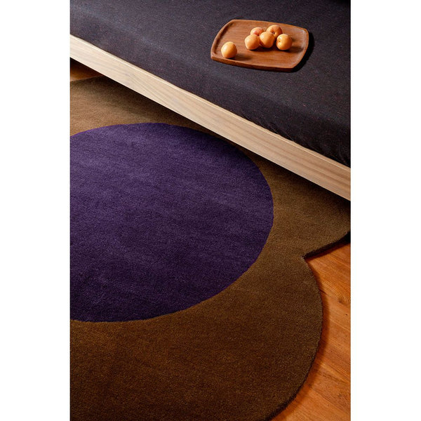 Orla Kiely Flower Spot Chestnut/Violet 158401 Designer Wool Rug - Rugs Of Beauty - 2