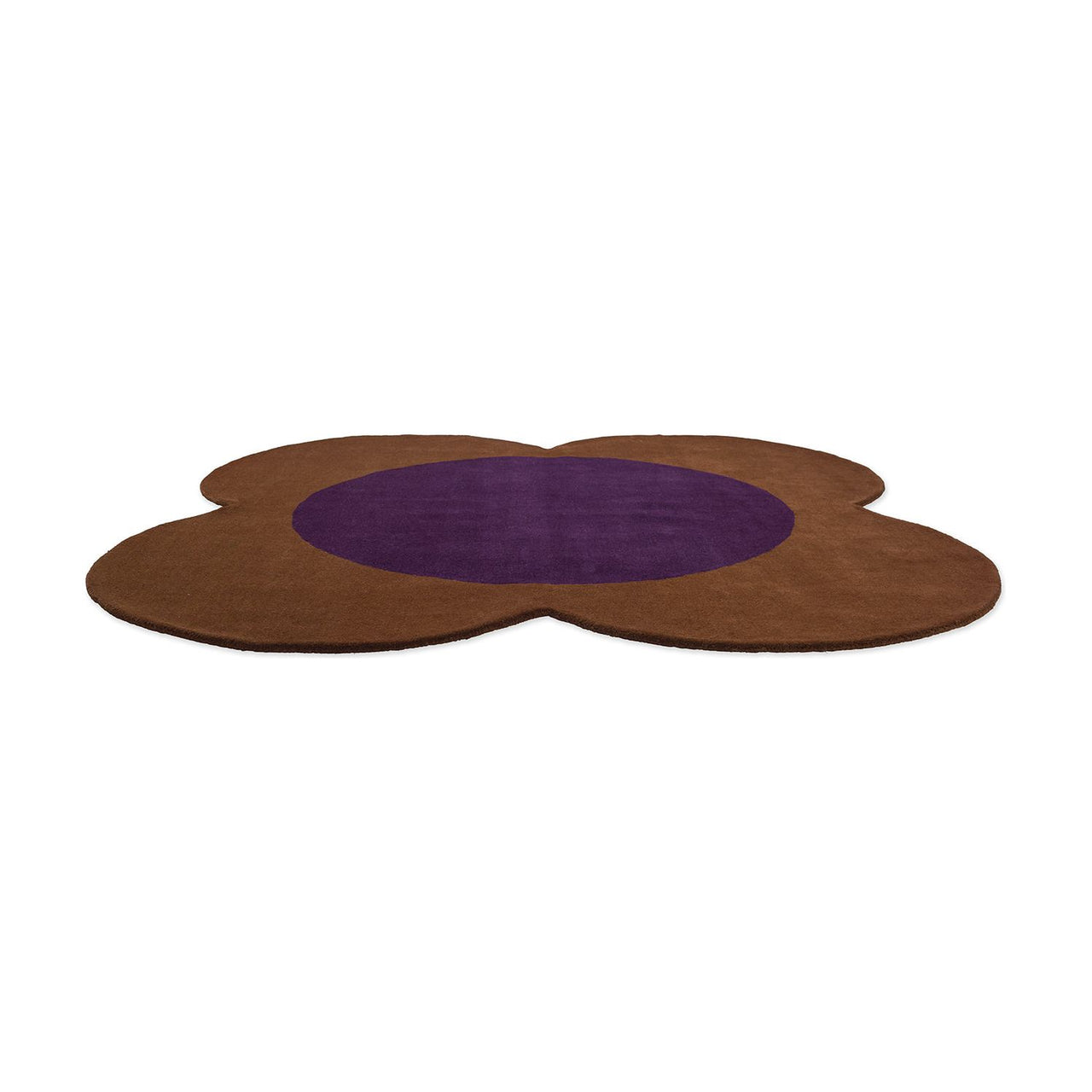 Orla Kiely Flower Spot Chestnut/Violet 158401 Designer Wool Rug - Rugs Of Beauty - 3