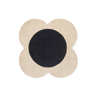 Orla Kiely Flower Spot Ecru/Black 158409 Designer Wool Rug - Rugs Of Beauty - 1