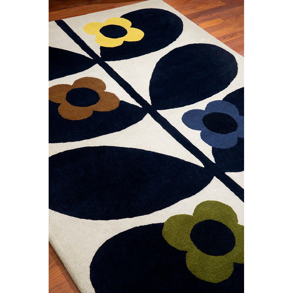 Orla Kiely Wild Rose Fawn 159605 Designer Wool Rug - Rugs Of Beauty - 3