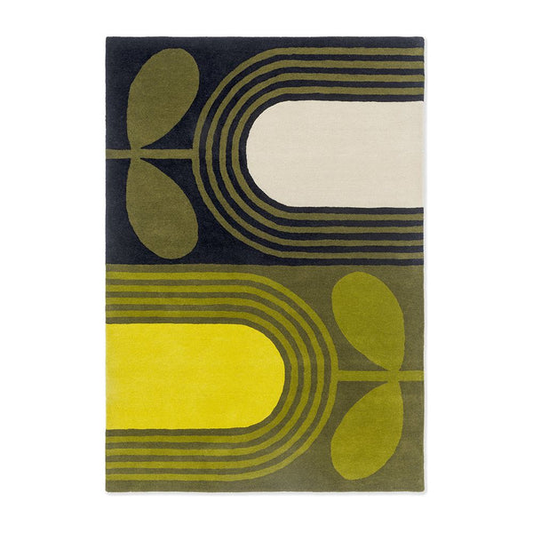 Orla Kiely Striped Tulip Seagrass 160307 Designer Wool Rug - Rugs Of Beauty - 1