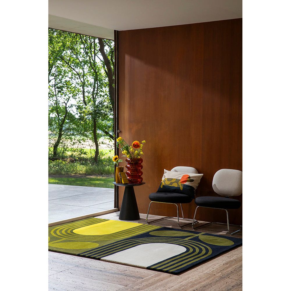 Orla Kiely Striped Tulip Seagrass 160307 Designer Wool Rug - Rugs Of Beauty - 2