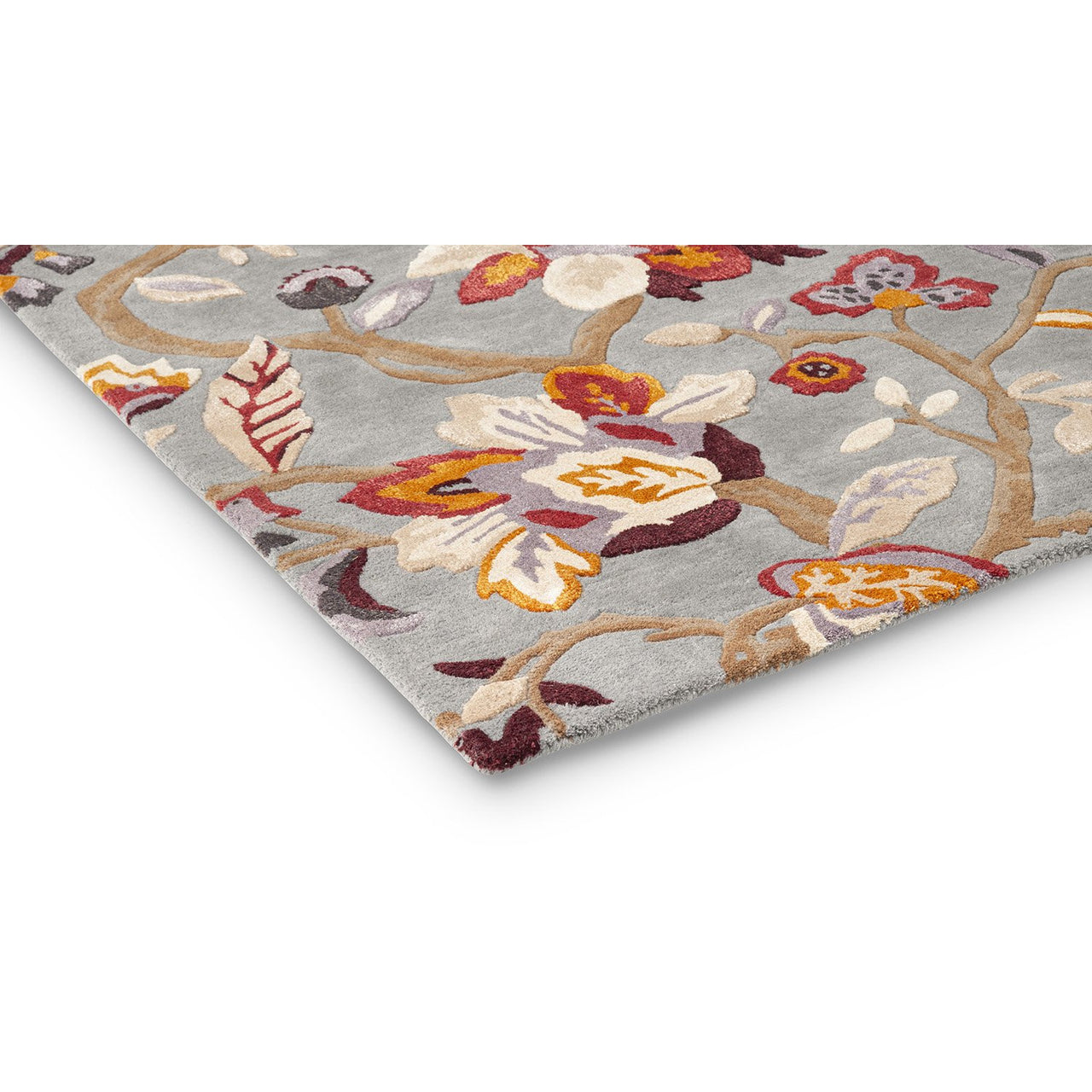 Sanderson Amanpuri Grey Plum 145104 Designer Wool Viscose Rug - Rugs Of Beauty - 3