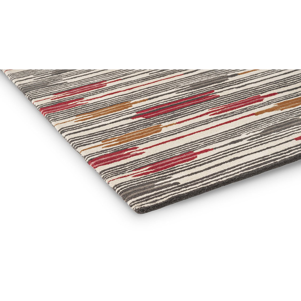 Sanderson Ishi Indian Red Charcoal 146000 Designer Wool Viscose Rug - Rugs Of Beauty - 3