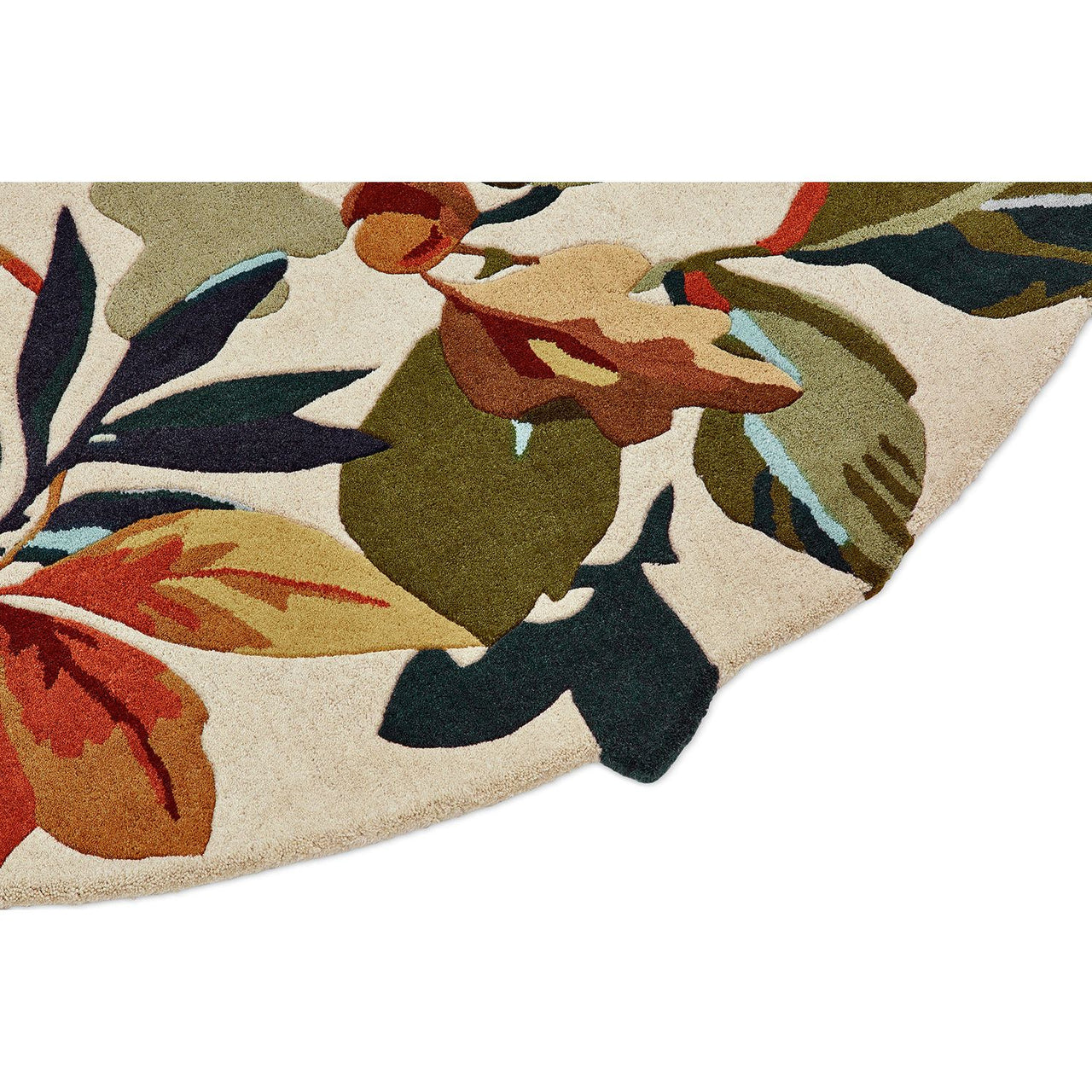 Sanderson Robin's Wood Russet Brown 146501 Round Designer Wool Rug - Rugs Of Beauty - 7