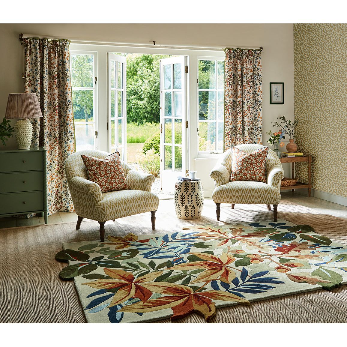 Sanderson Robin's Wood Russet Brown 146501 Designer Wool Rug - Rugs Of Beauty - 2