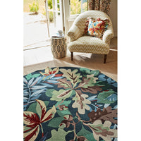 Sanderson Robin's Wood Forest Green 146508 Round  Designer Wool Rug - Rugs Of Beauty - 4