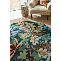 Sanderson Robin's Wood Forest Green 146508 Round  Designer Wool Rug - Rugs Of Beauty - 5