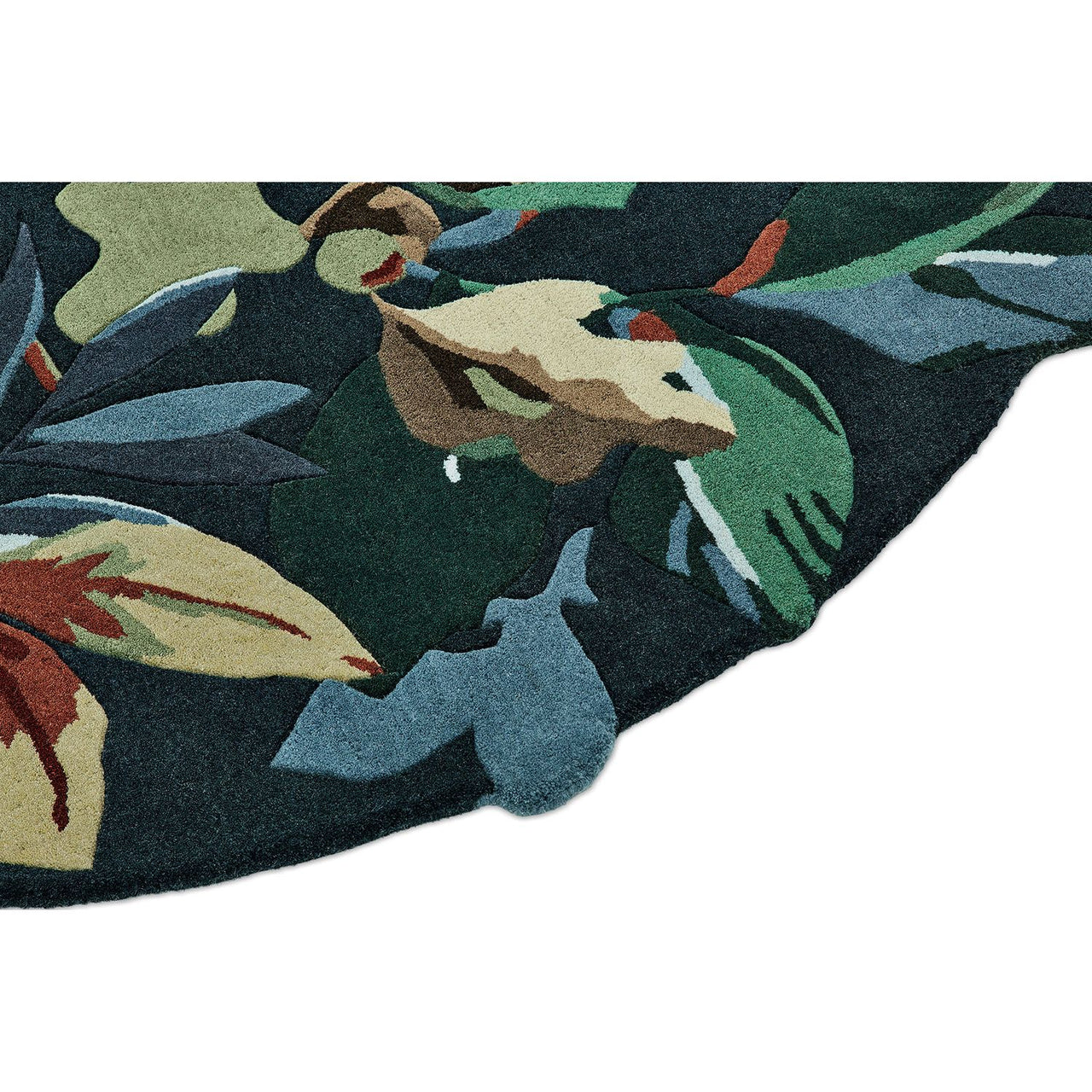 Sanderson Robin's Wood Forest Green 146508 Round  Designer Wool Rug - Rugs Of Beauty - 7