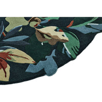Sanderson Robin's Wood Forest Green 146508 Round  Designer Wool Rug - Rugs Of Beauty - 7